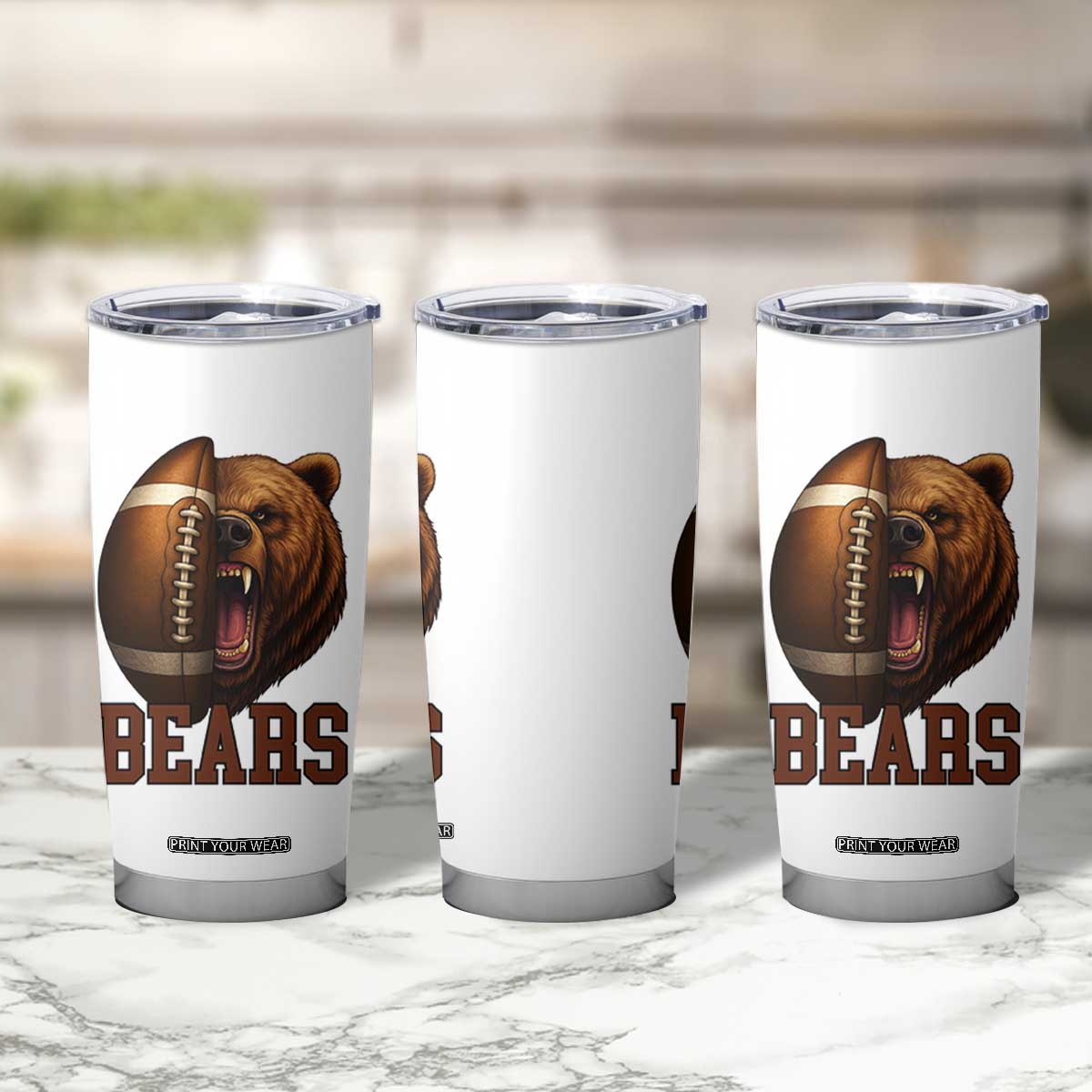 Fear The Bear Football Tumbler Cup Game Day Sports Fan Gift TS12 Print Your Wear
