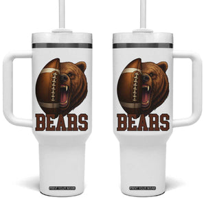 Fear The Bear Football Tumbler With Handle Game Day Sports Fan Gift TS12 One Size: 40 oz White Print Your Wear