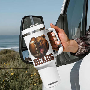 Fear The Bear Football Tumbler With Handle Game Day Sports Fan Gift TS12 Print Your Wear