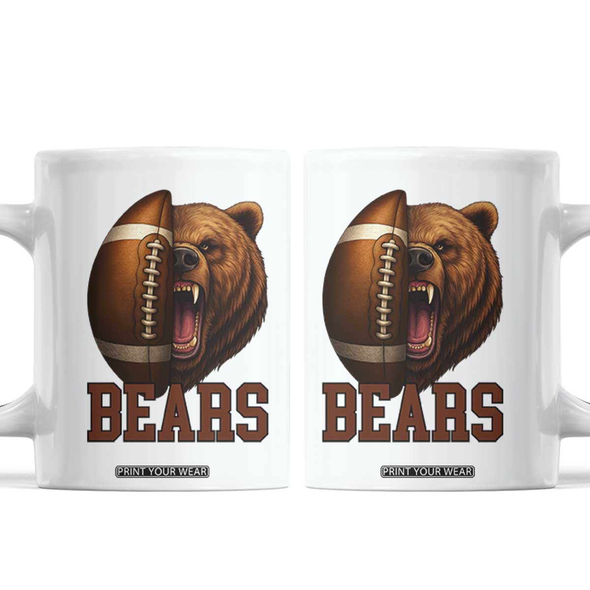 Fear The Bear Football Coffee Mug Game Day Sports Fan Gift TS12 White Print Your Wear