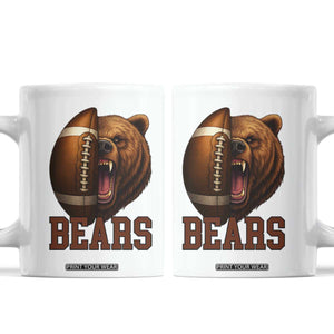 Fear The Bear Football Coffee Mug Game Day Sports Fan Gift TS12 White Print Your Wear