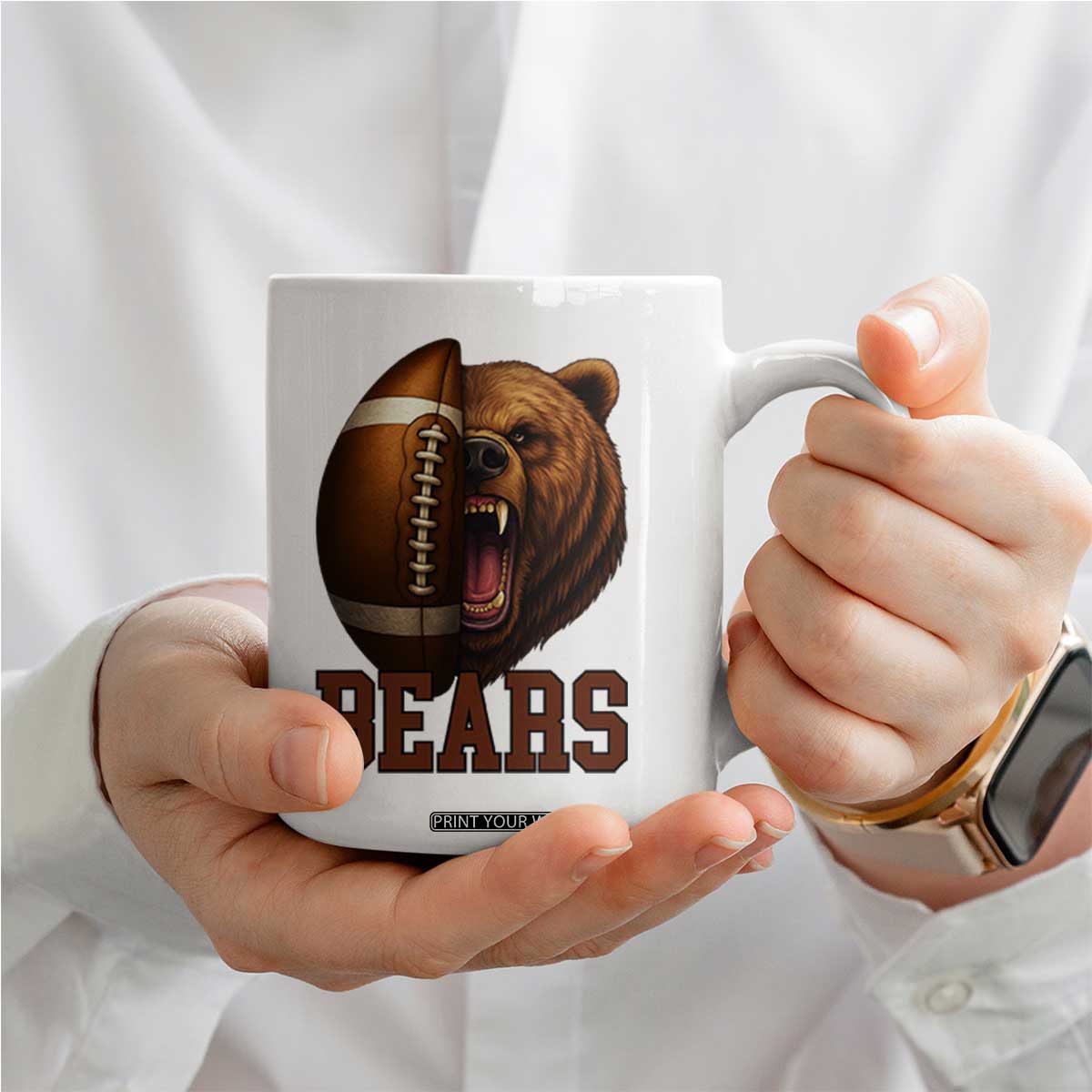Fear The Bear Football Coffee Mug Game Day Sports Fan Gift TS12 Print Your Wear