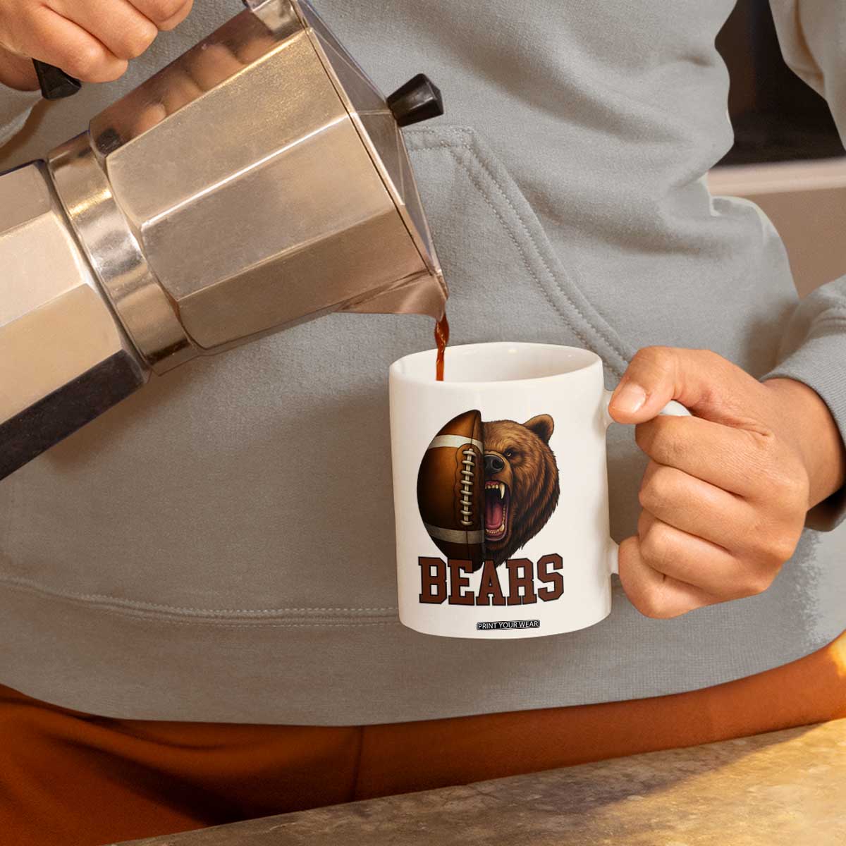 Fear The Bear Football Coffee Mug Game Day Sports Fan Gift TS12 Print Your Wear