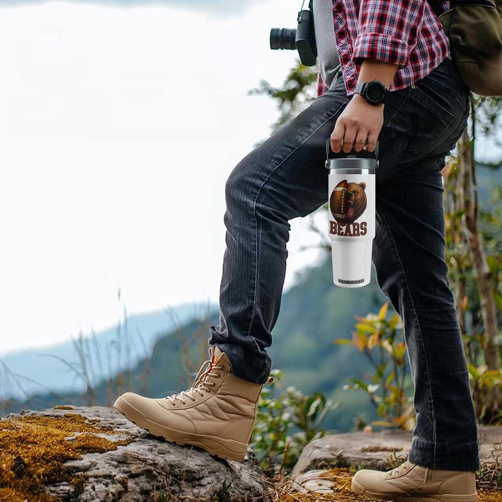 Fear The Bear Football Flip Straw Tumbler Game Day Sports Fan Gift TS12 Print Your Wear