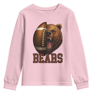 Fear The Bear Football Youth Sweatshirt Game Day Sports Fan Gift TS12 Light Pink Print Your Wear
