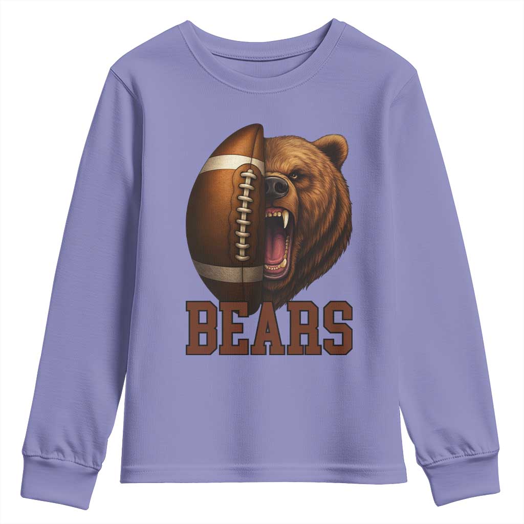 Fear The Bear Football Youth Sweatshirt Game Day Sports Fan Gift TS12 Violet Print Your Wear