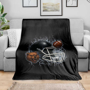 Game Day Sports Fan Gift Throw Blanket Lightning Bear Helmet TS12 Print Your Wear