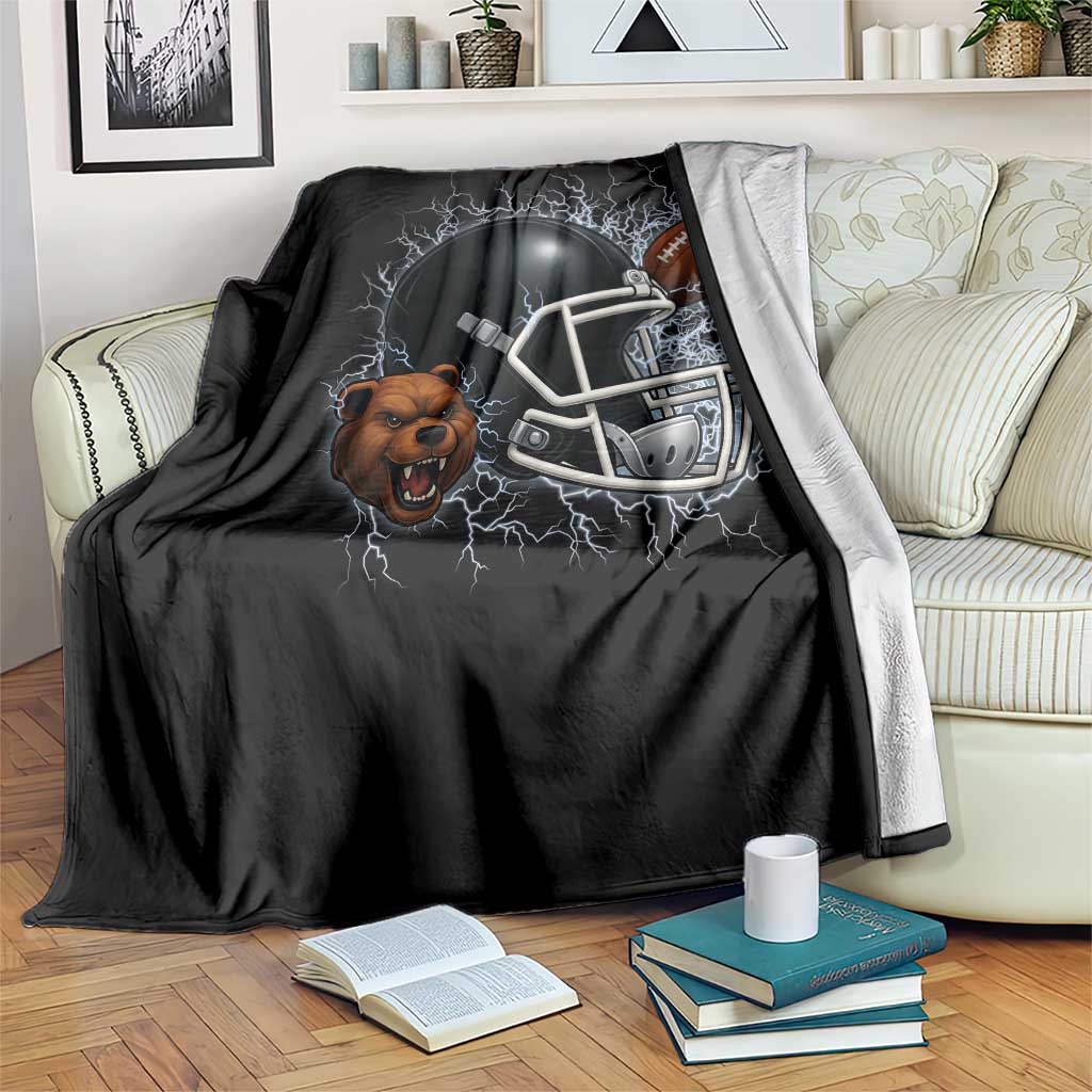 Game Day Sports Fan Gift Throw Blanket Lightning Bear Helmet TS12 Print Your Wear