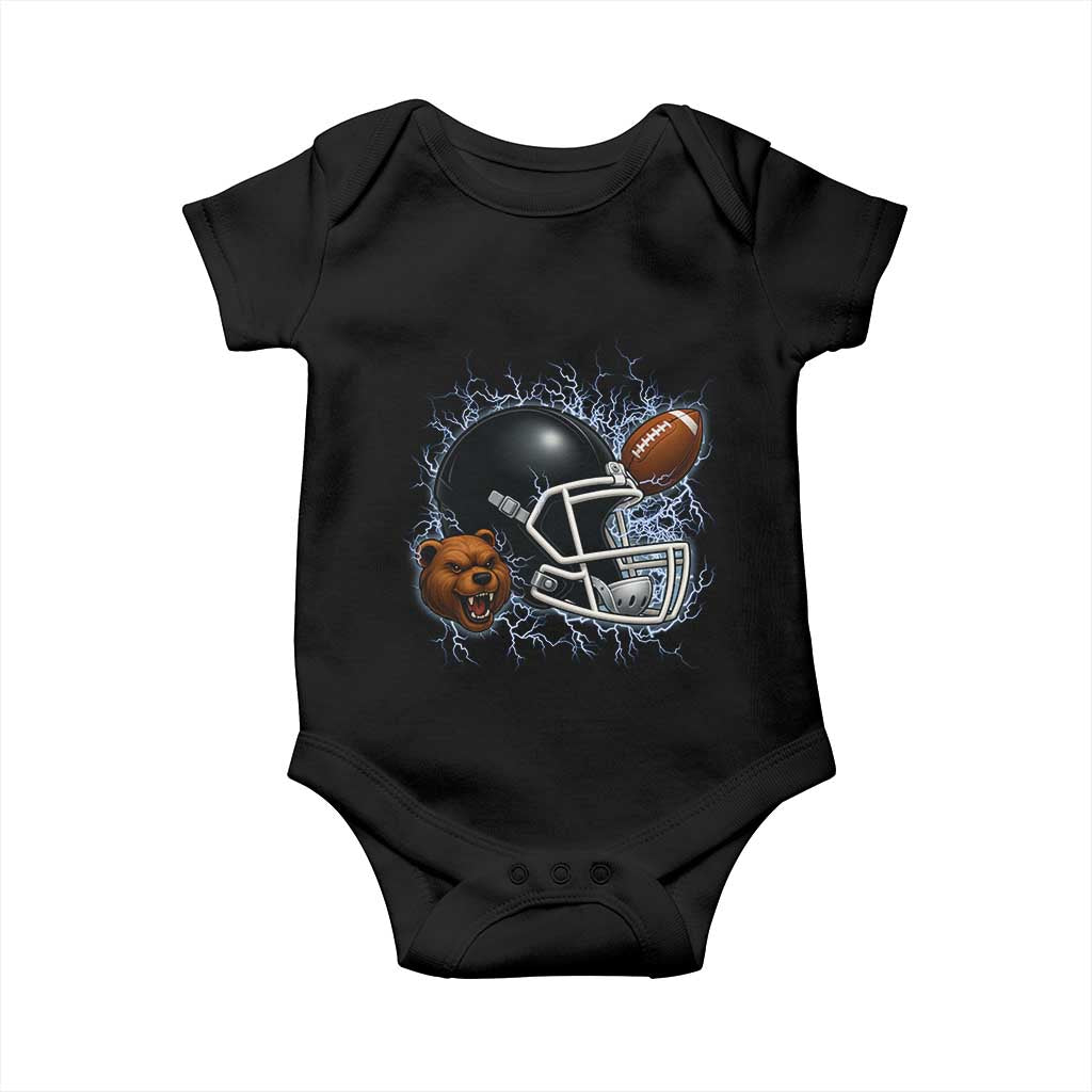 Game Day Sports Fan Gift Baby Onesie Lightning Bear Helmet TS12 Black Print Your Wear