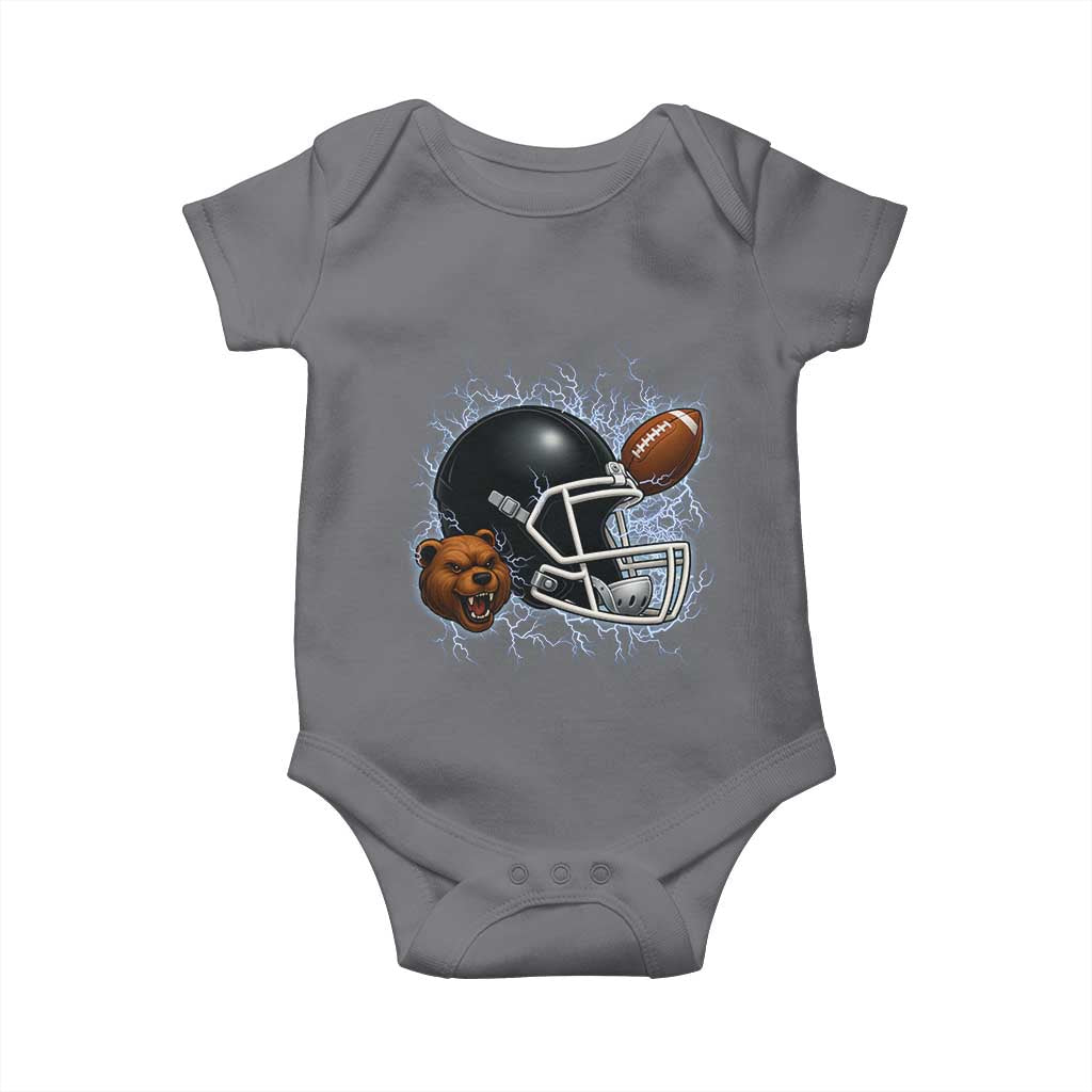 Game Day Sports Fan Gift Baby Onesie Lightning Bear Helmet TS12 Charcoal Print Your Wear