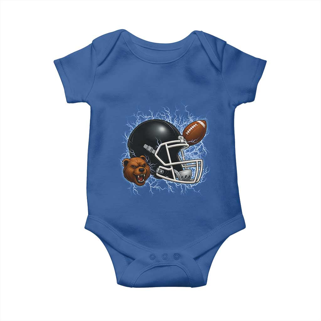 Game Day Sports Fan Gift Baby Onesie Lightning Bear Helmet TS12 Royal Blue Print Your Wear