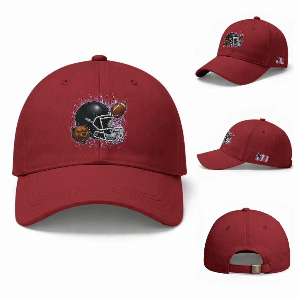 Game Day Sports Fan Gift Baseball Cap Lightning Bear Helmet TS12 Baseball Cap Universal Fit Cherry Red Print Your Wear