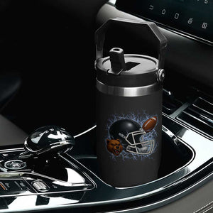Game Day Sports Fan Gift Flip Straw Tumbler Lightning Bear Helmet TS12 Print Your Wear