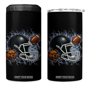 Game Day Sports Fan Gift 4 in 1 Can Cooler Tumbler Lightning Bear Helmet TS12 One Size: 16 oz Black Print Your Wear