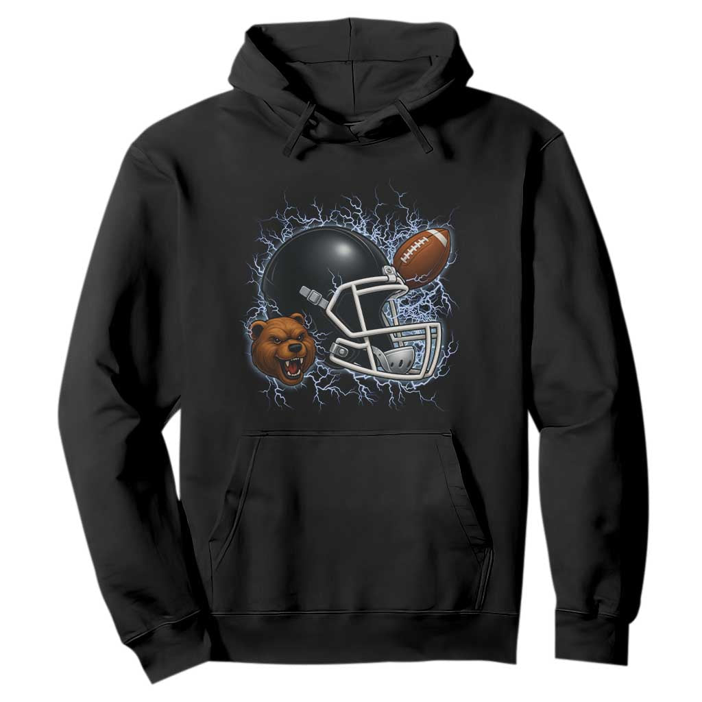 Game Day Sports Fan Gift Hoodie Lightning Bear Helmet TS12 Black Print Your Wear