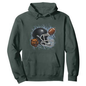 Game Day Sports Fan Gift Hoodie Lightning Bear Helmet TS12 Dark Forest Green Print Your Wear