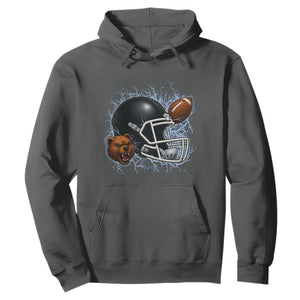 Game Day Sports Fan Gift Hoodie Lightning Bear Helmet TS12 Dark Heather Print Your Wear