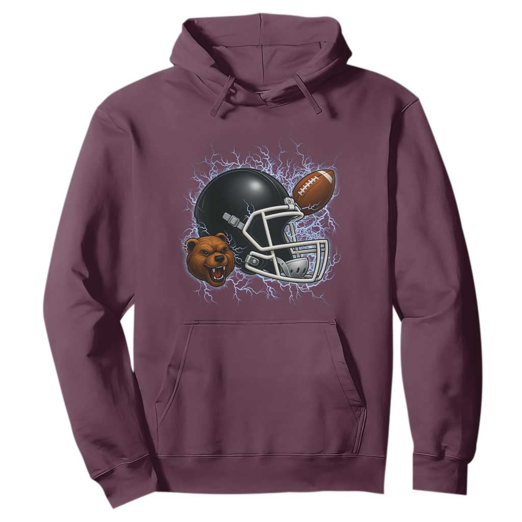 Game Day Sports Fan Gift Hoodie Lightning Bear Helmet TS12 Maroon Print Your Wear
