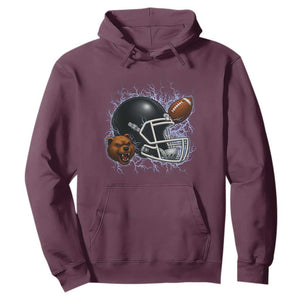 Game Day Sports Fan Gift Hoodie Lightning Bear Helmet TS12 Maroon Print Your Wear