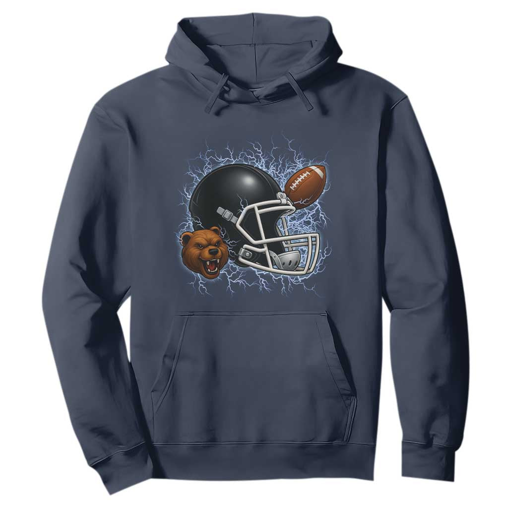 Game Day Sports Fan Gift Hoodie Lightning Bear Helmet TS12 Navy Print Your Wear