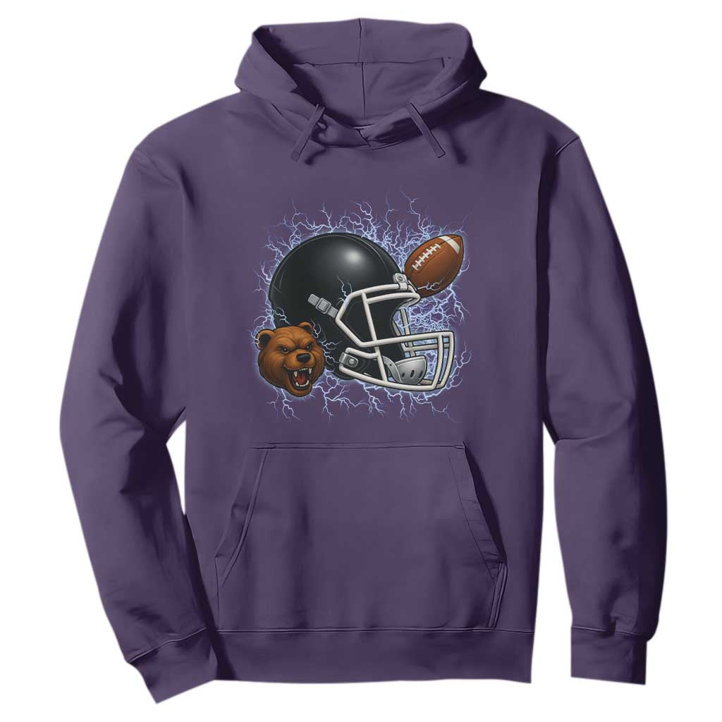 Game Day Sports Fan Gift Hoodie Lightning Bear Helmet TS12 Purple Print Your Wear