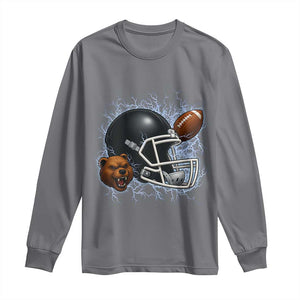 Game Day Sports Fan Gift Long Sleeve Shirt Lightning Bear Helmet TS12 Charcoal Print Your Wear