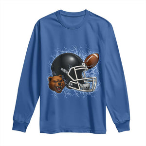Game Day Sports Fan Gift Long Sleeve Shirt Lightning Bear Helmet TS12 Royal Blue Print Your Wear
