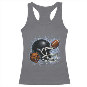 Game Day Sports Fan Gift Racerback Tank Top Lightning Bear Helmet TS12 Charcoal Print Your Wear