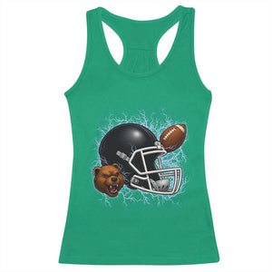 Game Day Sports Fan Gift Racerback Tank Top Lightning Bear Helmet TS12 Irish Green Print Your Wear