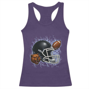 Game Day Sports Fan Gift Racerback Tank Top Lightning Bear Helmet TS12 Purple Print Your Wear