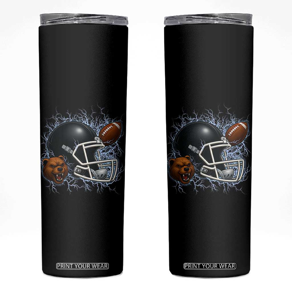Game Day Sports Fan Gift Skinny Tumbler Lightning Bear Helmet TS12 Black Print Your Wear