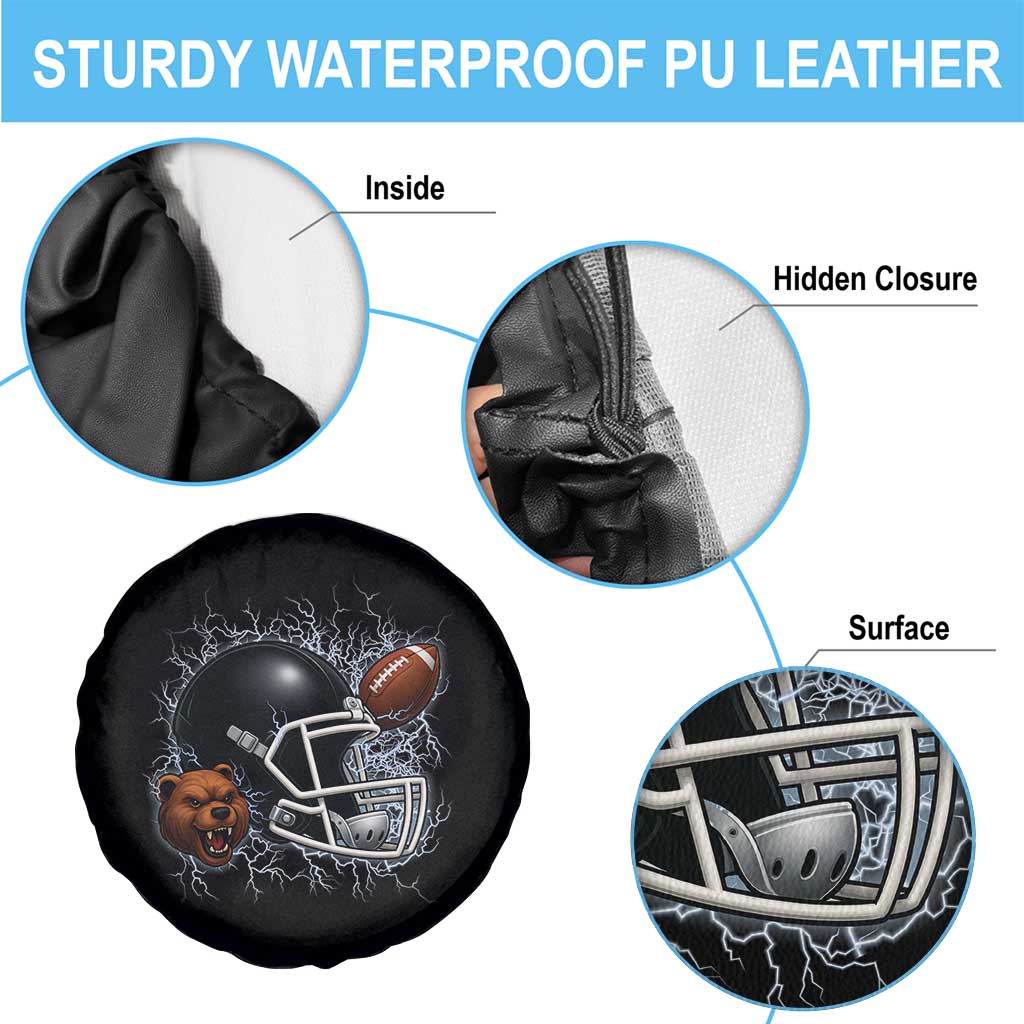 Game Day Sports Fan Gift Spare Tire Cover Lightning Bear Helmet TS12 Print Your Wear