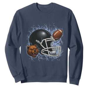 Game Day Sports Fan Gift Sweatshirt Lightning Bear Helmet TS12 Navy Print Your Wear