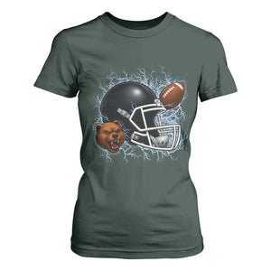 Game Day Sports Fan Gift T Shirt For Women Lightning Bear Helmet TS12 Dark Forest Green Print Your Wear