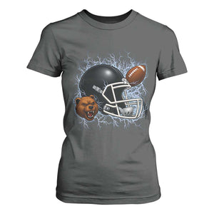Game Day Sports Fan Gift T Shirt For Women Lightning Bear Helmet TS12 Dark Heather Print Your Wear