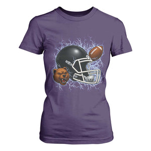 Game Day Sports Fan Gift T Shirt For Women Lightning Bear Helmet TS12 Purple Print Your Wear