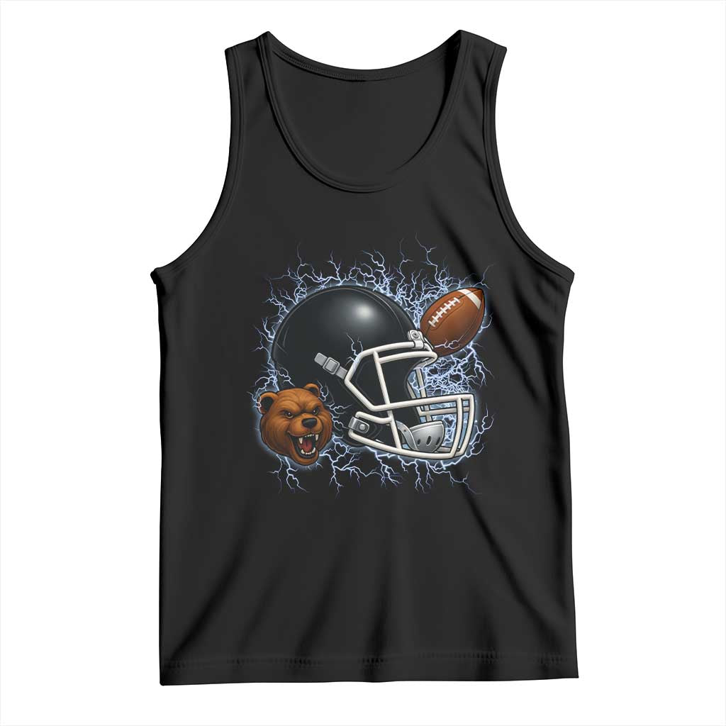 Game Day Sports Fan Gift Tank Top Lightning Bear Helmet TS12 Black Print Your Wear