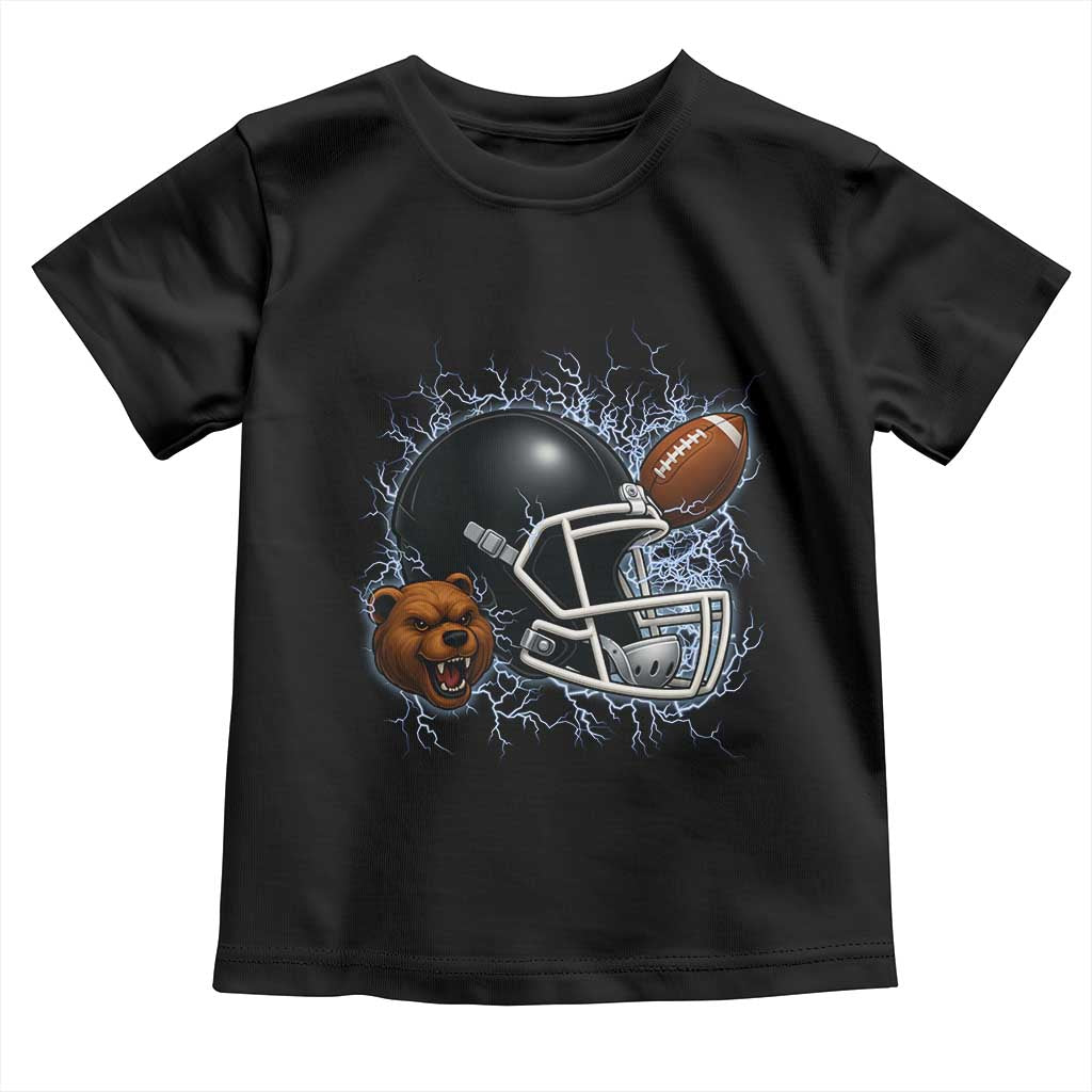 Game Day Sports Fan Gift Toddler T Shirt Lightning Bear Helmet TS12 Black Print Your Wear