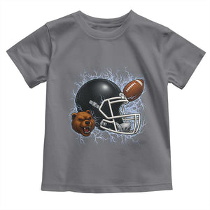 Game Day Sports Fan Gift Toddler T Shirt Lightning Bear Helmet TS12 Charcoal Print Your Wear