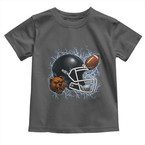 Game Day Sports Fan Gift Toddler T Shirt Lightning Bear Helmet TS12 Dark Heather Print Your Wear