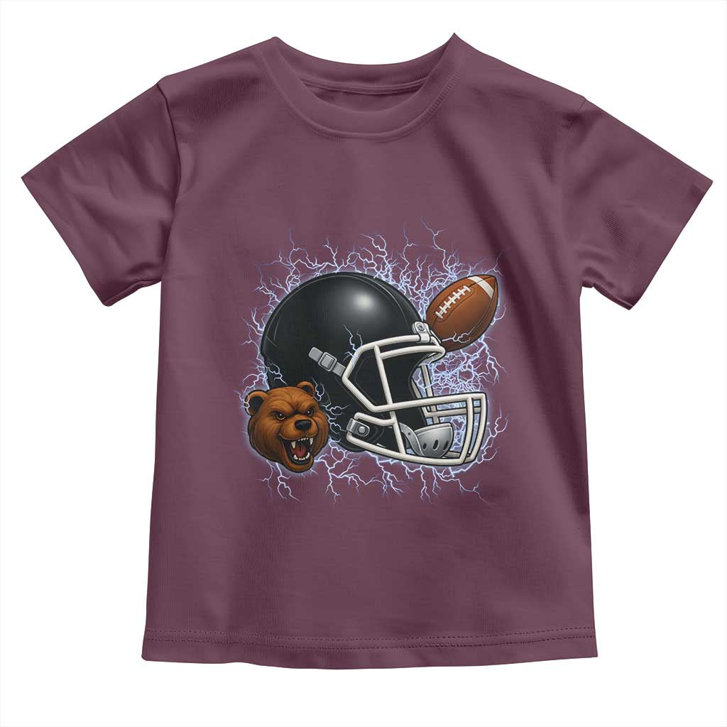 Game Day Sports Fan Gift Toddler T Shirt Lightning Bear Helmet TS12 Maroon Print Your Wear
