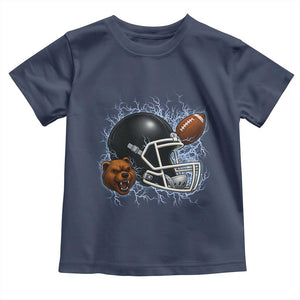 Game Day Sports Fan Gift Toddler T Shirt Lightning Bear Helmet TS12 Navy Print Your Wear