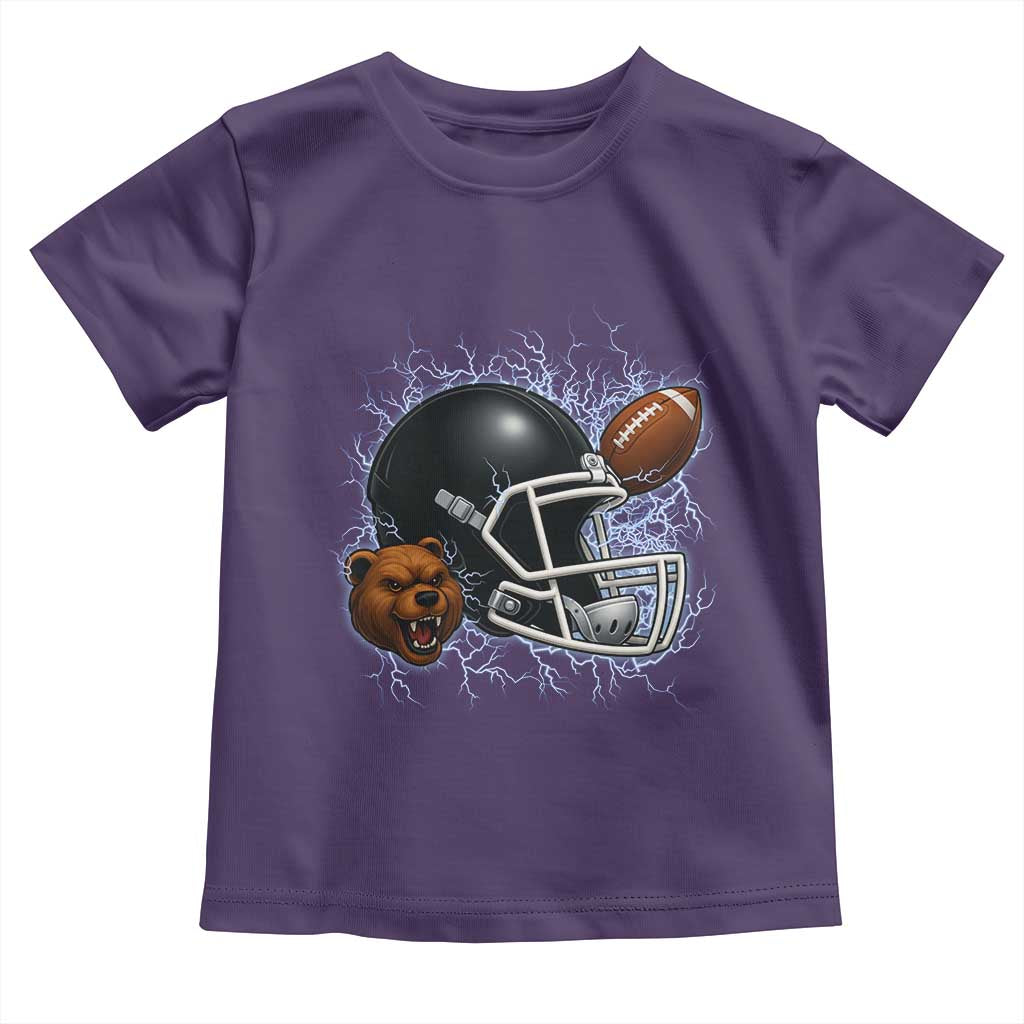 Game Day Sports Fan Gift Toddler T Shirt Lightning Bear Helmet TS12 Purple Print Your Wear