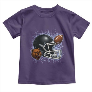Game Day Sports Fan Gift Toddler T Shirt Lightning Bear Helmet TS12 Purple Print Your Wear