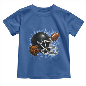 Game Day Sports Fan Gift Toddler T Shirt Lightning Bear Helmet TS12 Royal Blue Print Your Wear