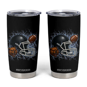 Game Day Sports Fan Gift Tumbler Cup Lightning Bear Helmet TS12 Black Print Your Wear