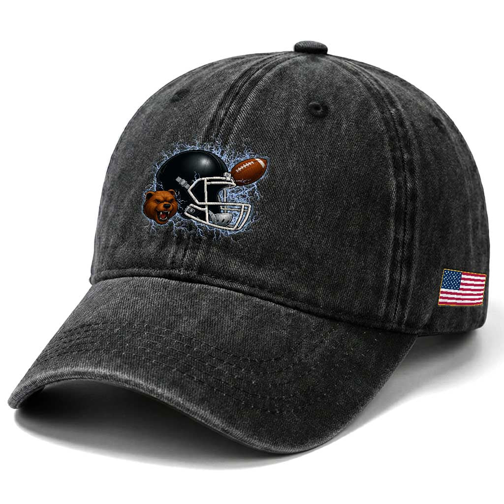Game Day Sports Fan Gift Washed Cotton Baseball Cap Lightning Bear Helmet TS12 Print Your Wear