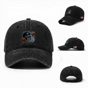 Game Day Sports Fan Gift Washed Cotton Baseball Cap Lightning Bear Helmet TS12 Washed Cap Universal Fit Black Print Your Wear