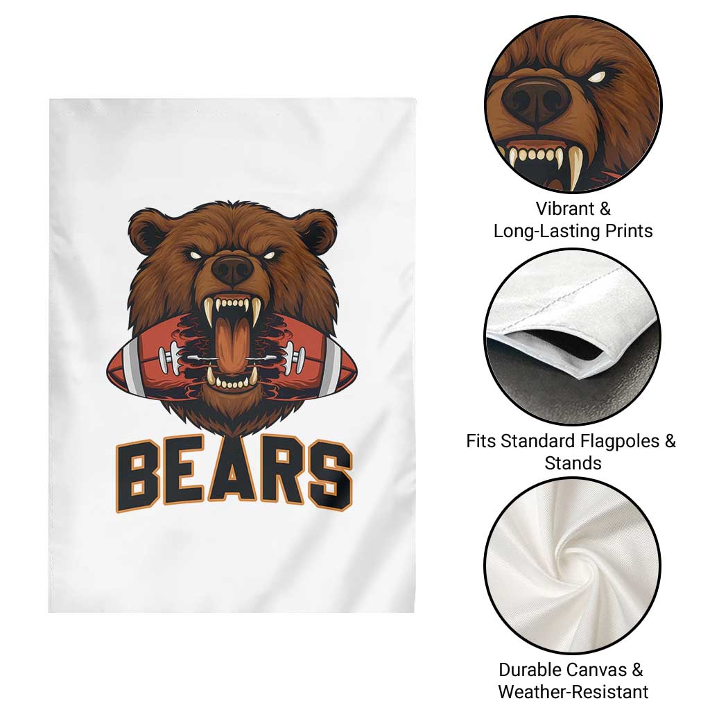 Football Player Gift Garden Flag Fierce Bear Biting Ball TS12 Print Your Wear