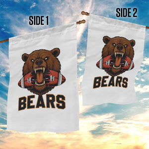 Football Player Gift Garden Flag Fierce Bear Biting Ball TS12 Print Your Wear